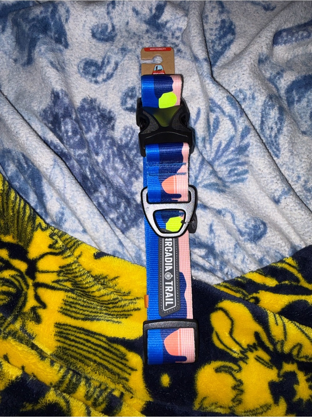 (XL) Arcadia Trail Dog Collar Blue Pink Camo Adjustable Buckle